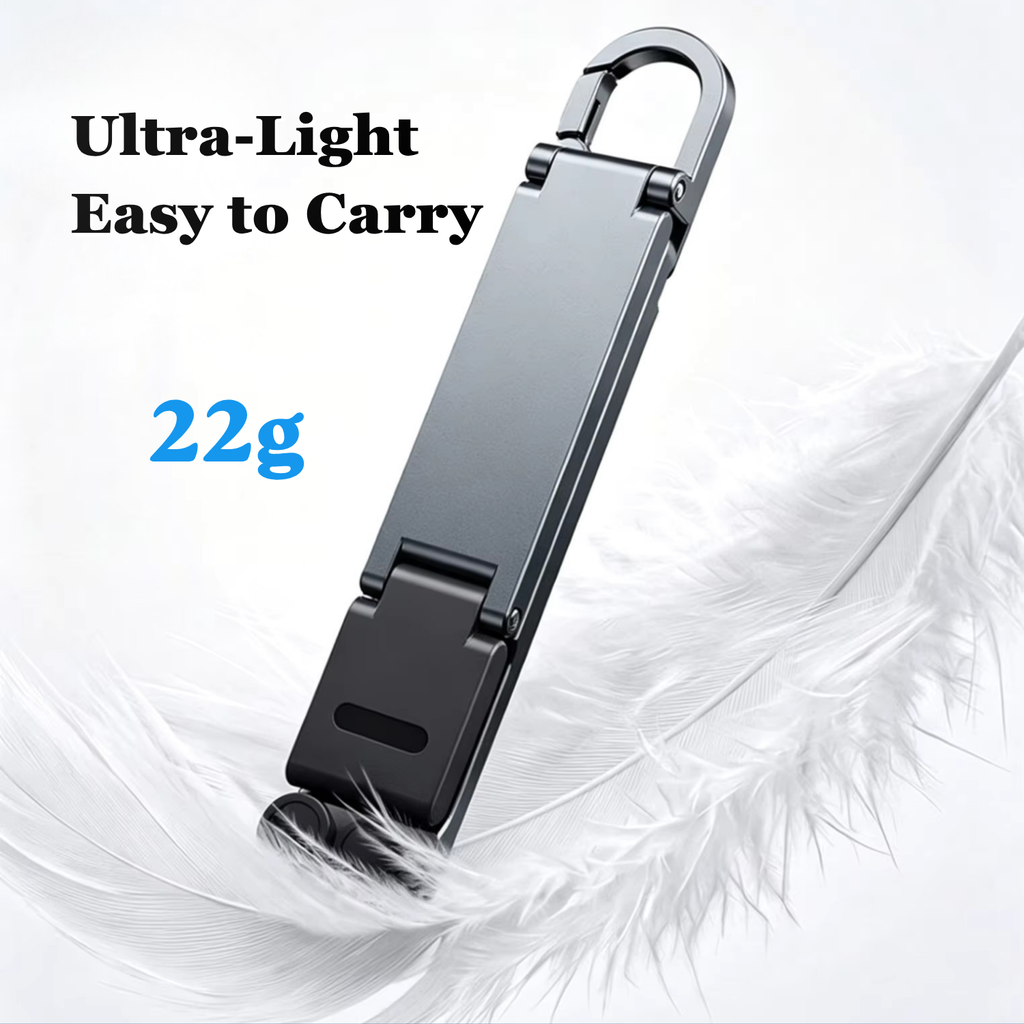 Foldable Keychain Phone Stand - Compact Metal Phone Holder